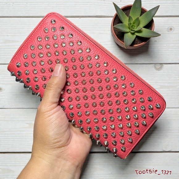 CHRISTIAN LOUBOUTIN - Panettone spiked Pink long wallet - Picture 12 of 13